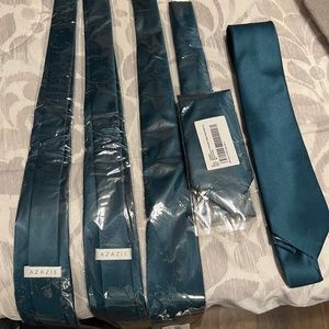 5 ties, 1 bow tie, 2 pocket squares